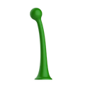 Green silicone anal plug with rounded head and tapered base for 3d tree sapling car roof antenna decoration