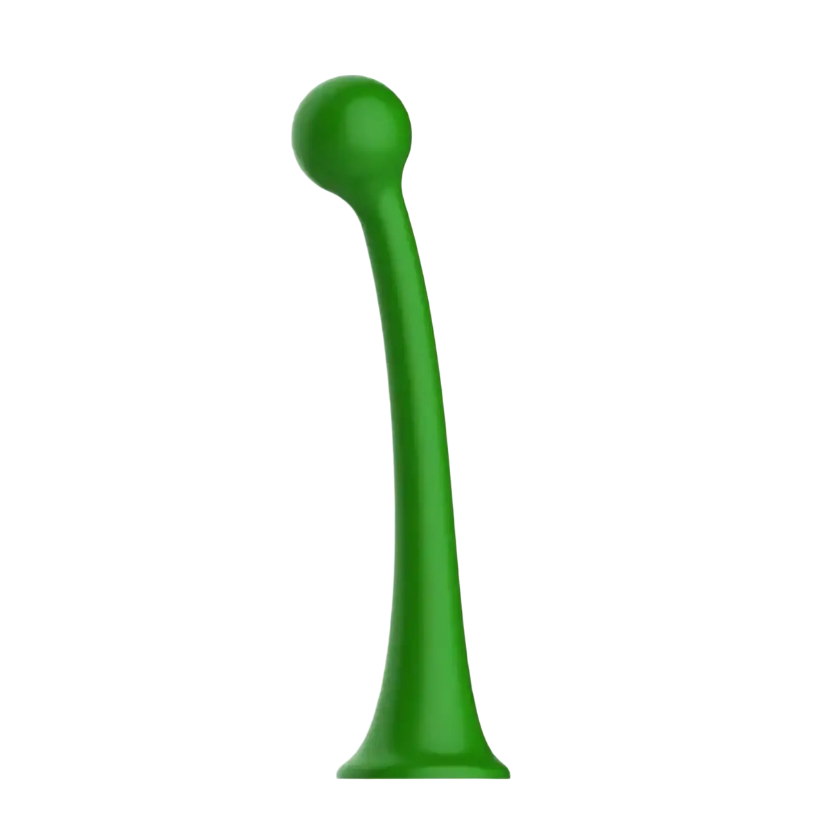 Green silicone anal plug with rounded head and tapered base for 3d tree sapling car roof antenna decoration