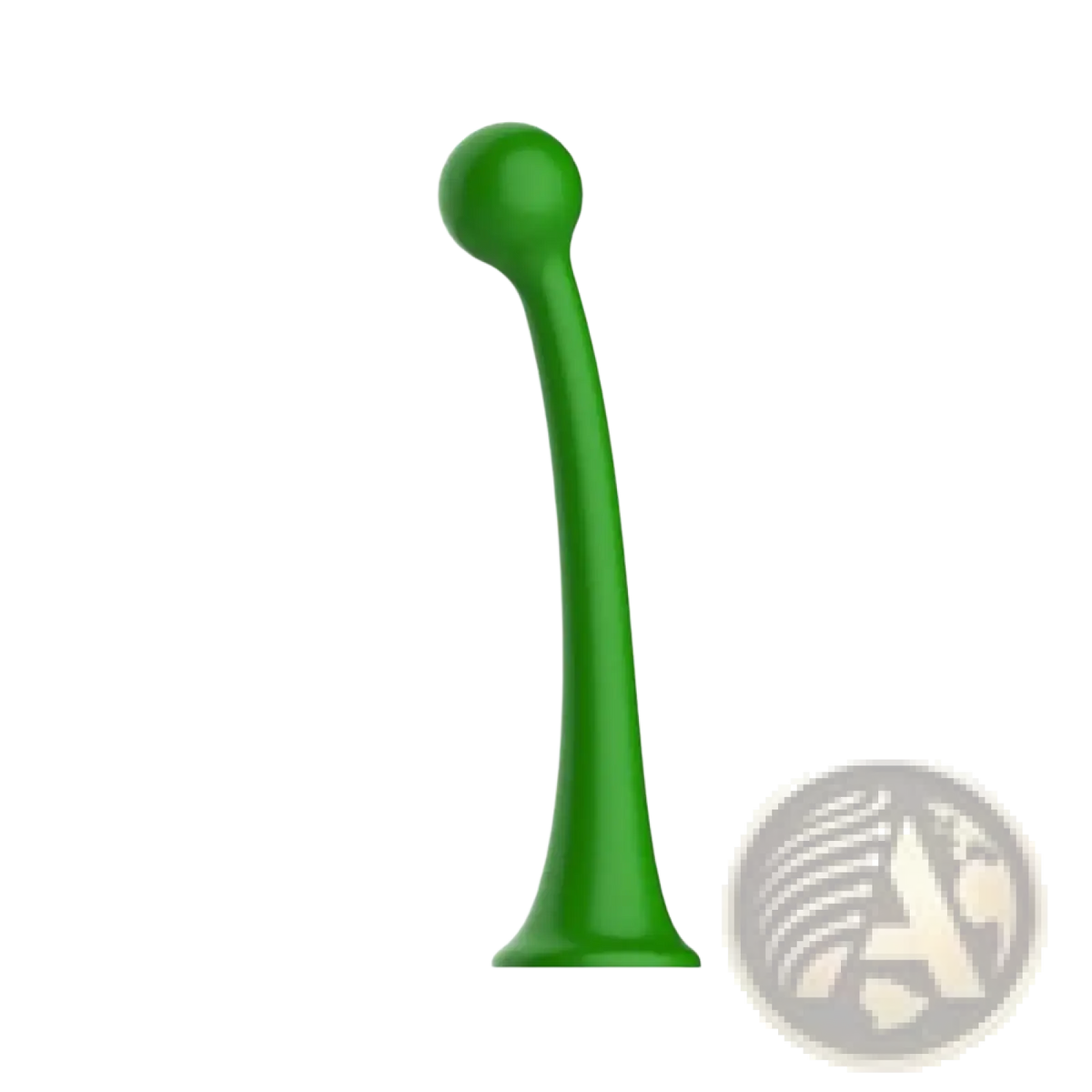 Green silicone 3d tree sapling car roof antenna decoration with rounded head and tapered base measuring 20cm length