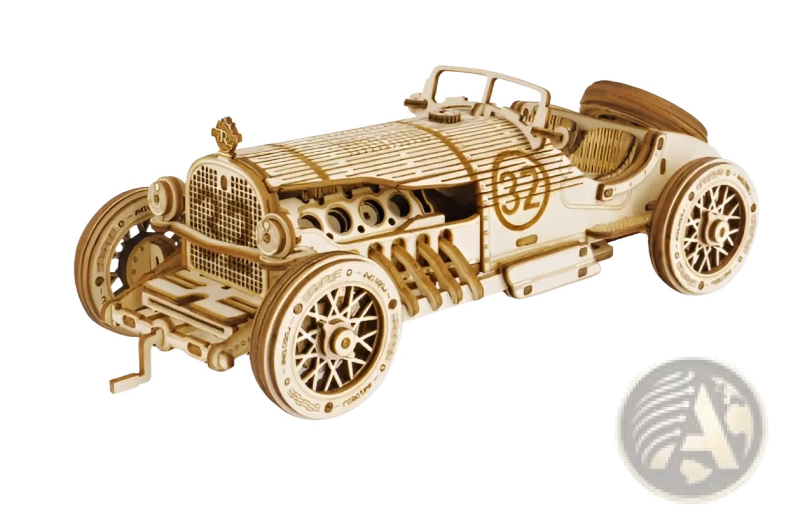 A meticulously crafted 3d wooden train puzzle diy mechanical model kit featuring natural wood tones and intricate detailing