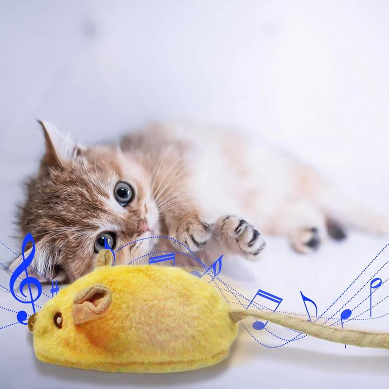 Interactive Cat Toy Mouse with Led and Chirping Sound