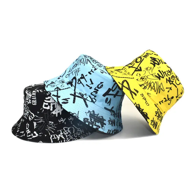 Chapeau bob graffiti avec protection solaire, respirant, chapeau de voyage