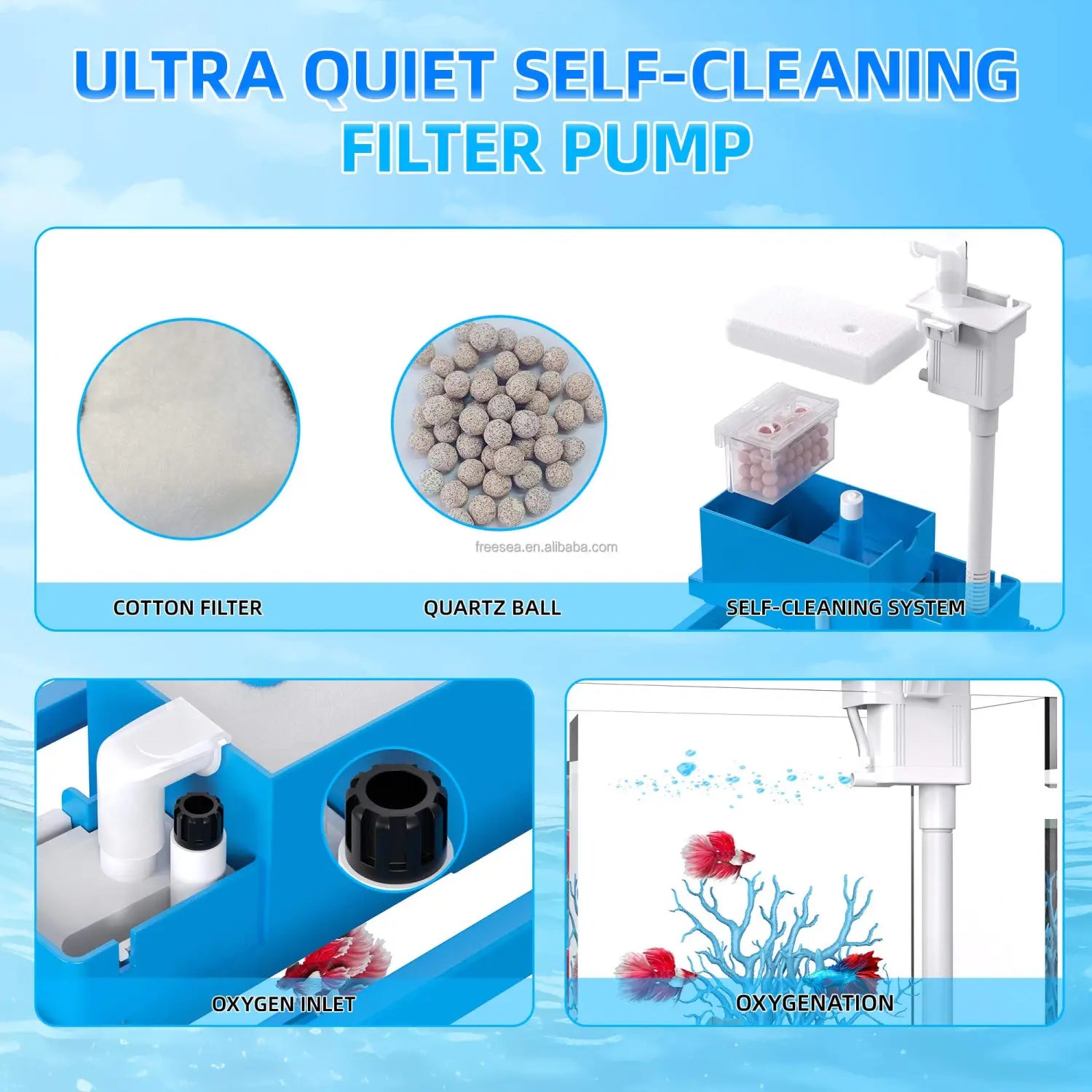 Kit inicial de tanque para peces de acrílico de 2 galones con filtro