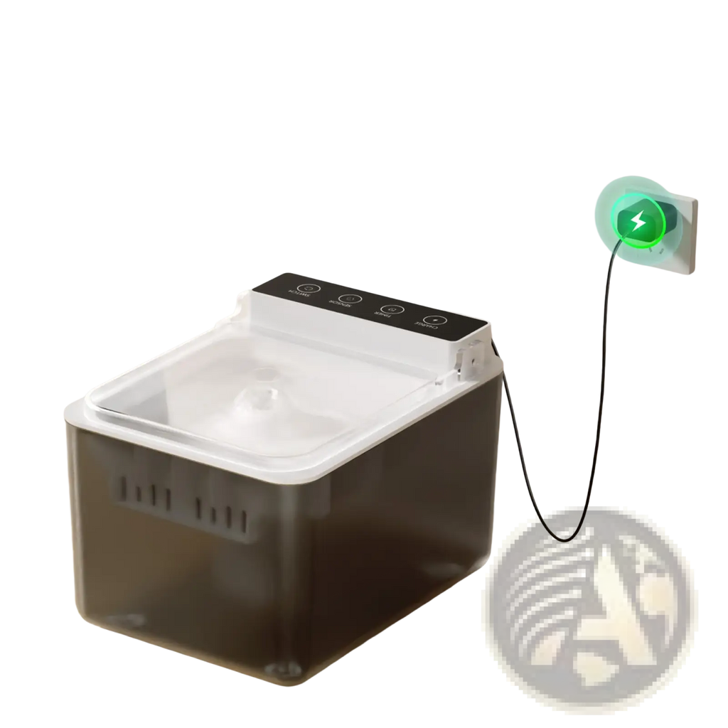 White and dark gray plastic 3l radar sensing pet water fountain with black control panel for cats and dogs