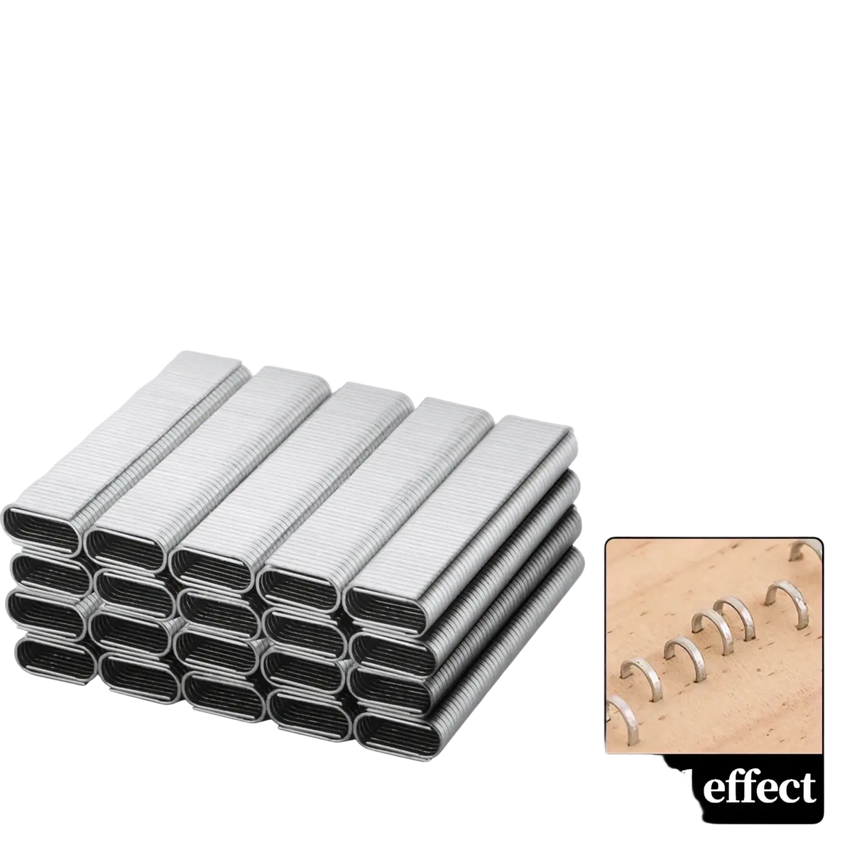 A pack of 2000 silver steel u-nails 12x6.2x1.2mm for use with 4 in 1 heavy duty staple gun upholstery diy