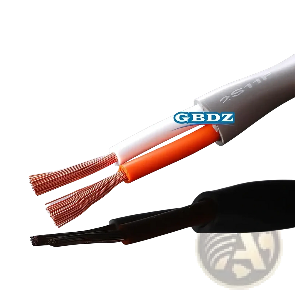 White and orange insulated 4-core speaker cable with exposed oxygen-free copper strands model 2s11f for audio use