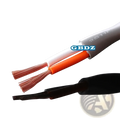 White and orange insulated 4-core speaker cable with exposed oxygen-free copper strands model 2s11f for audio use