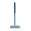 Gray plastic 4-in-1 multi-surface pet hair and screen cleaning squeegee with white rubber blade and looped handle