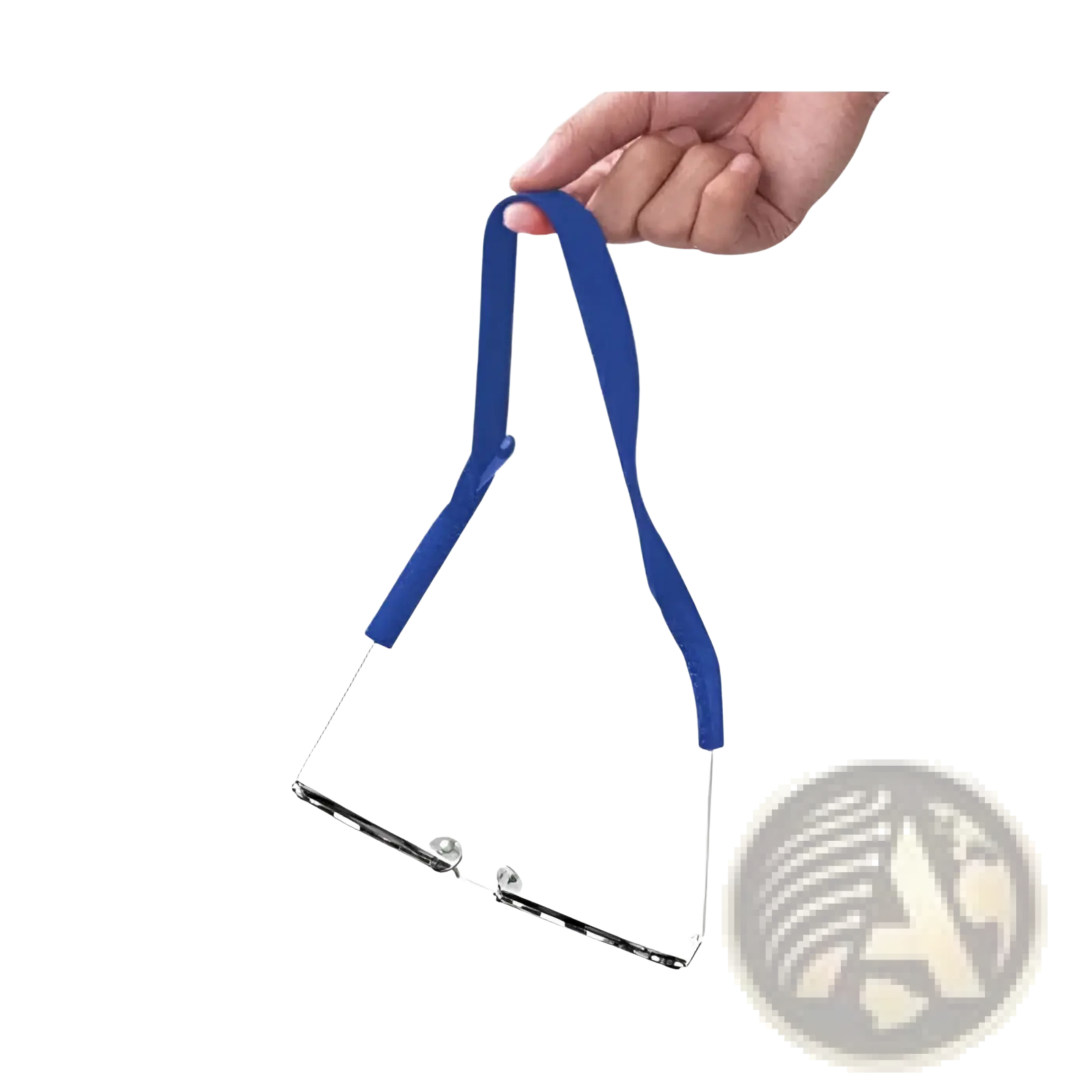 Blue silicone strap for glasses shown from the back in a 4-pack adjustable sports sunglasses straps and eyewear lanyards set