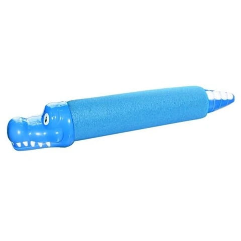 Pistolet à eau en mousse bleu, en forme de crocodile, pour enfants, fabriqué en mousse, conçu comme un jouet pour la piscine afin de jouer avec l’eau.