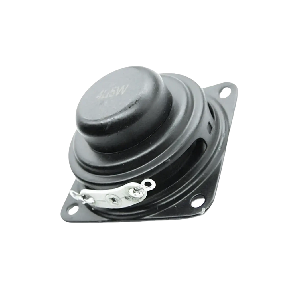 Black 40mm 4 ohm 5w full range bluetooth speaker driver with circular cone and metal mounting bracket