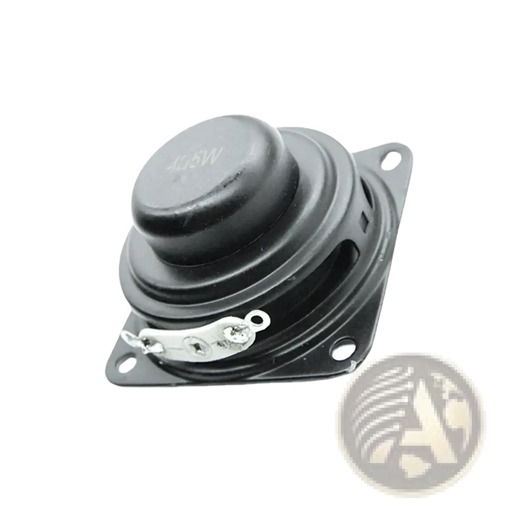 Black 40mm 4 ohm 5w full range bluetooth speaker driver with circular cone and metal mounting bracket