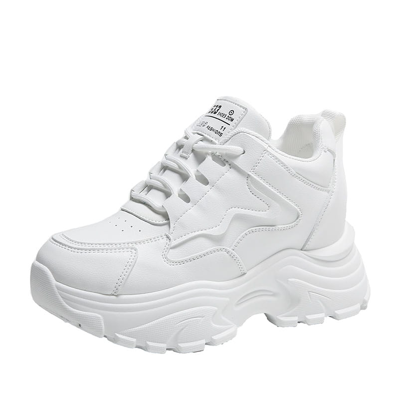 Breathable Platform Lace Up Casual Sneakers