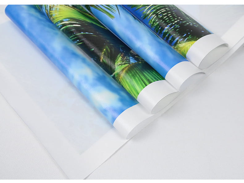 Rollos de arte mural de palmera tropical con exuberantes hojas verdes y un cielo azul impresos en material flexible y brillante para "book head woman profile framed canvas wall art".