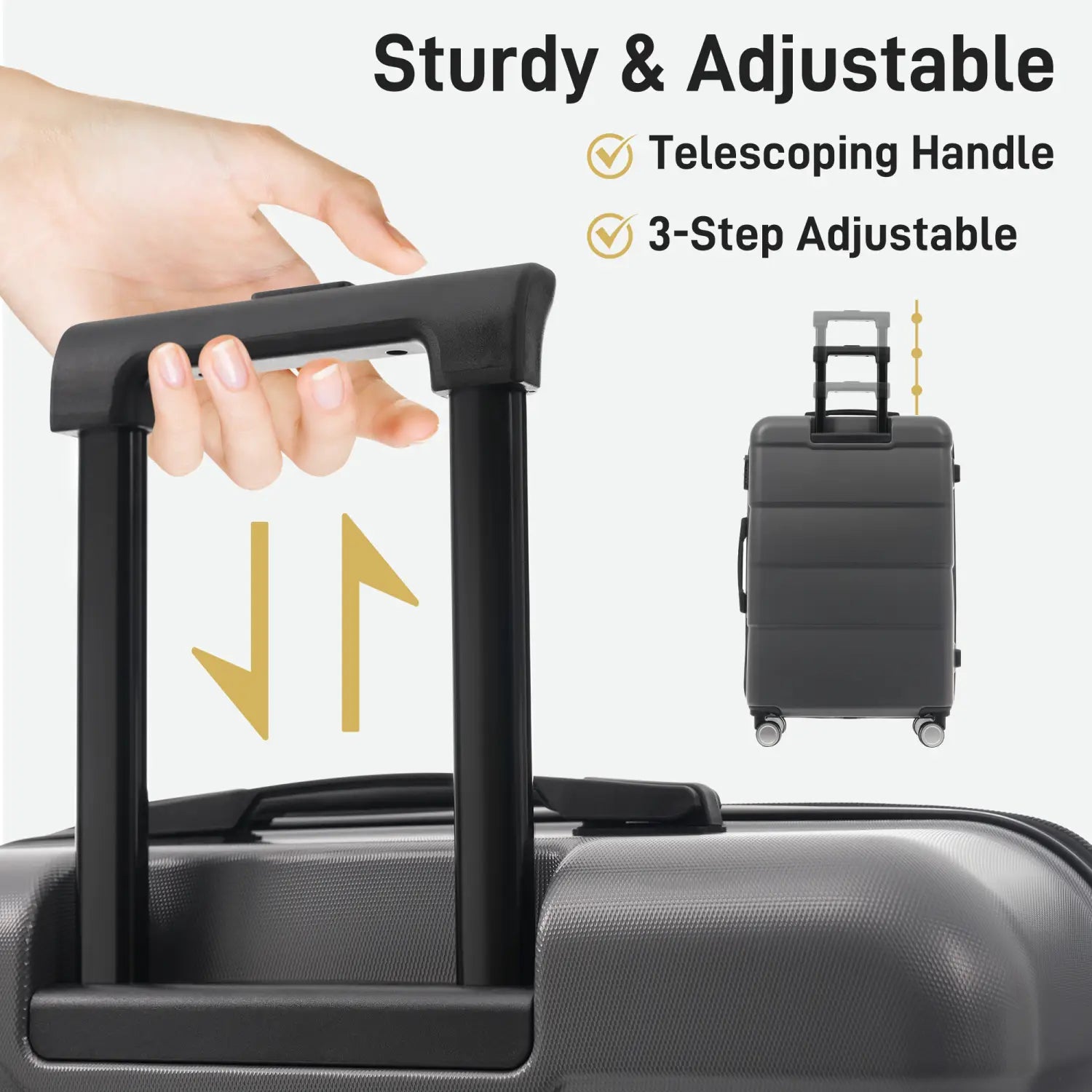 Hardshell Luggage Sets 6 Piece with 2 Bags,carry on Suitcase with Handle Password Lock Double Spinner Wheels