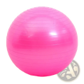 Vibrant pink 45cm anti-burst yoga ball with horizontal ribbed texture and glossy finish for fitness and balance