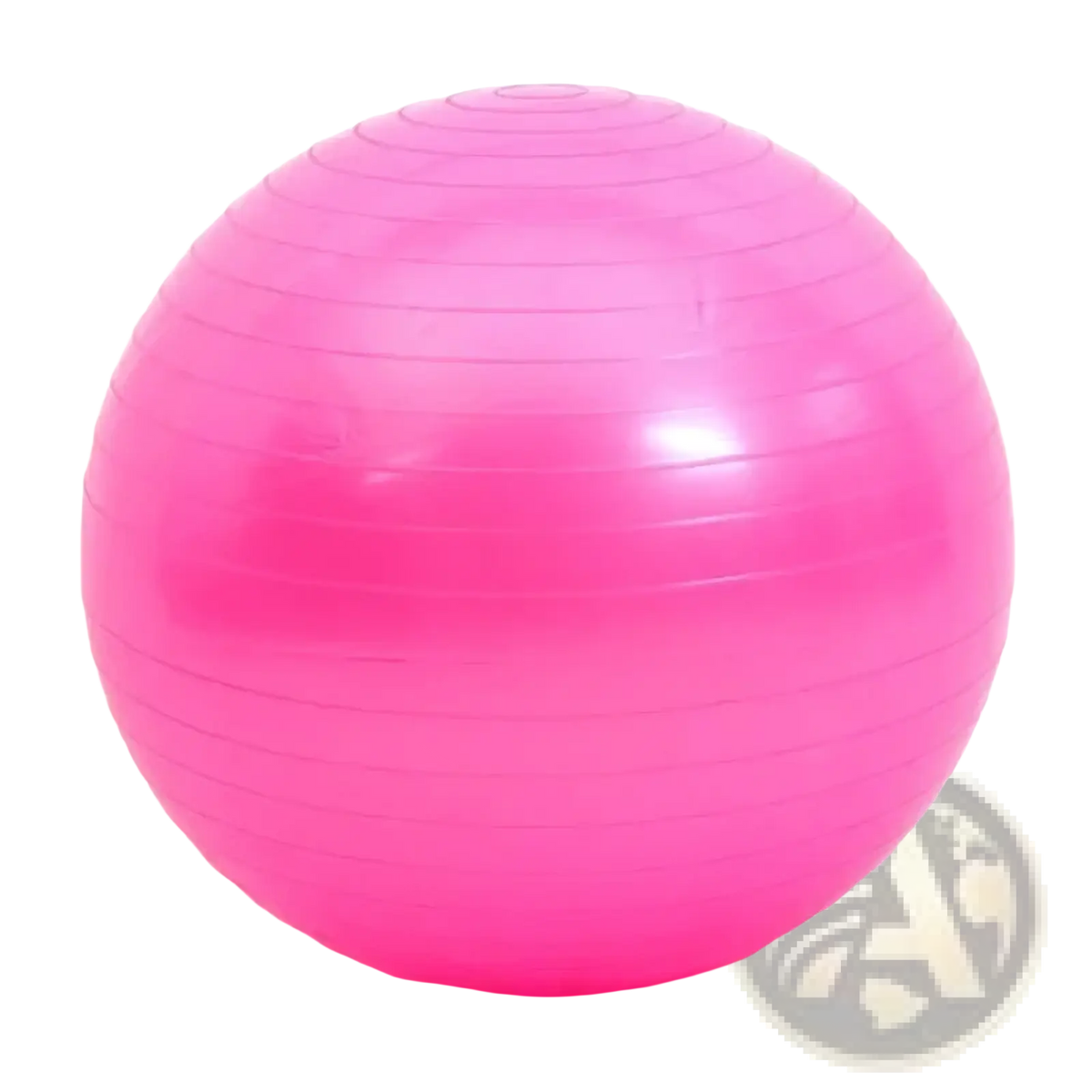 Vibrant pink 45cm anti-burst yoga ball with horizontal ribbed texture and glossy finish for fitness and balance