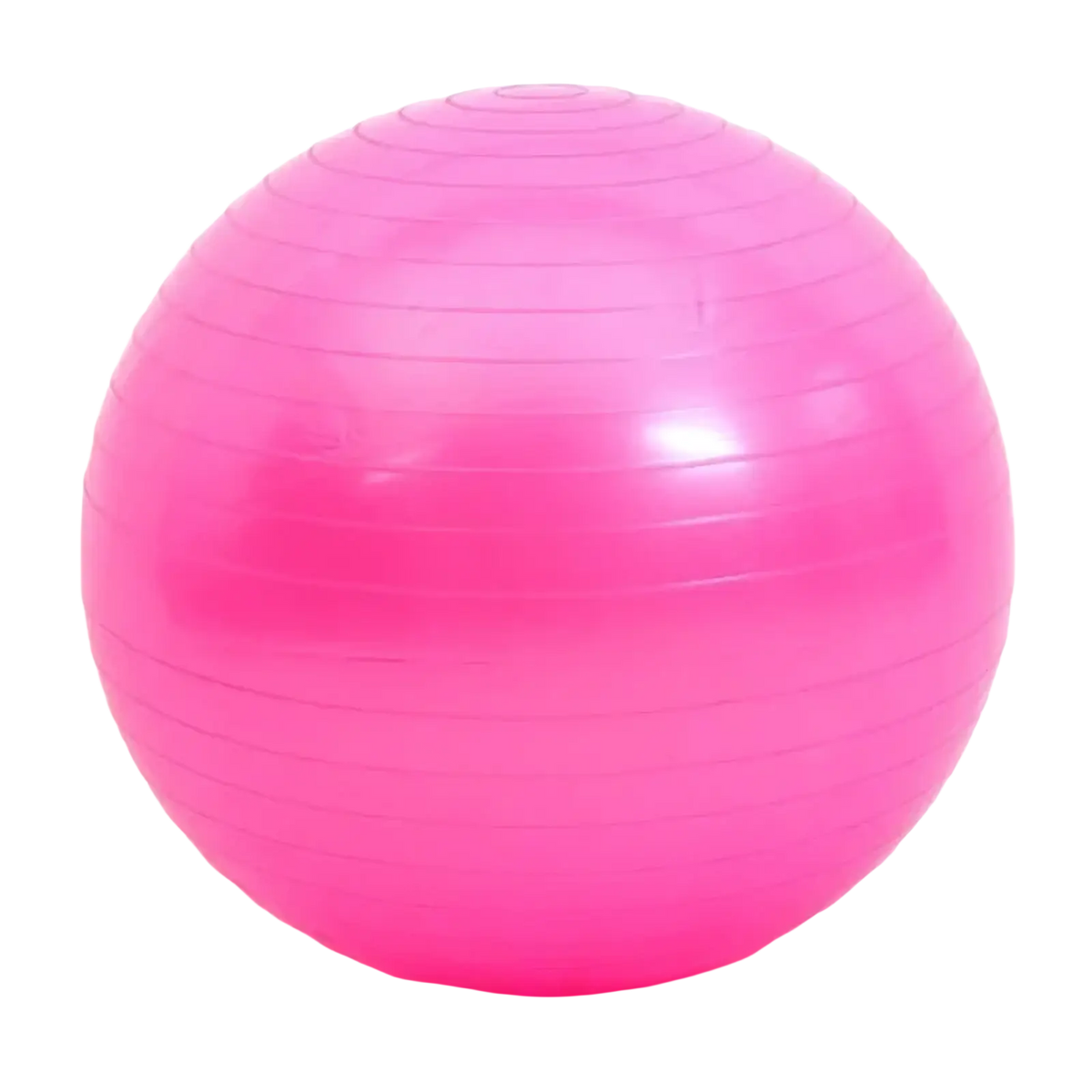 Vibrant pink 45cm anti-burst yoga ball with horizontal ribbed texture and glossy finish for fitness and balance