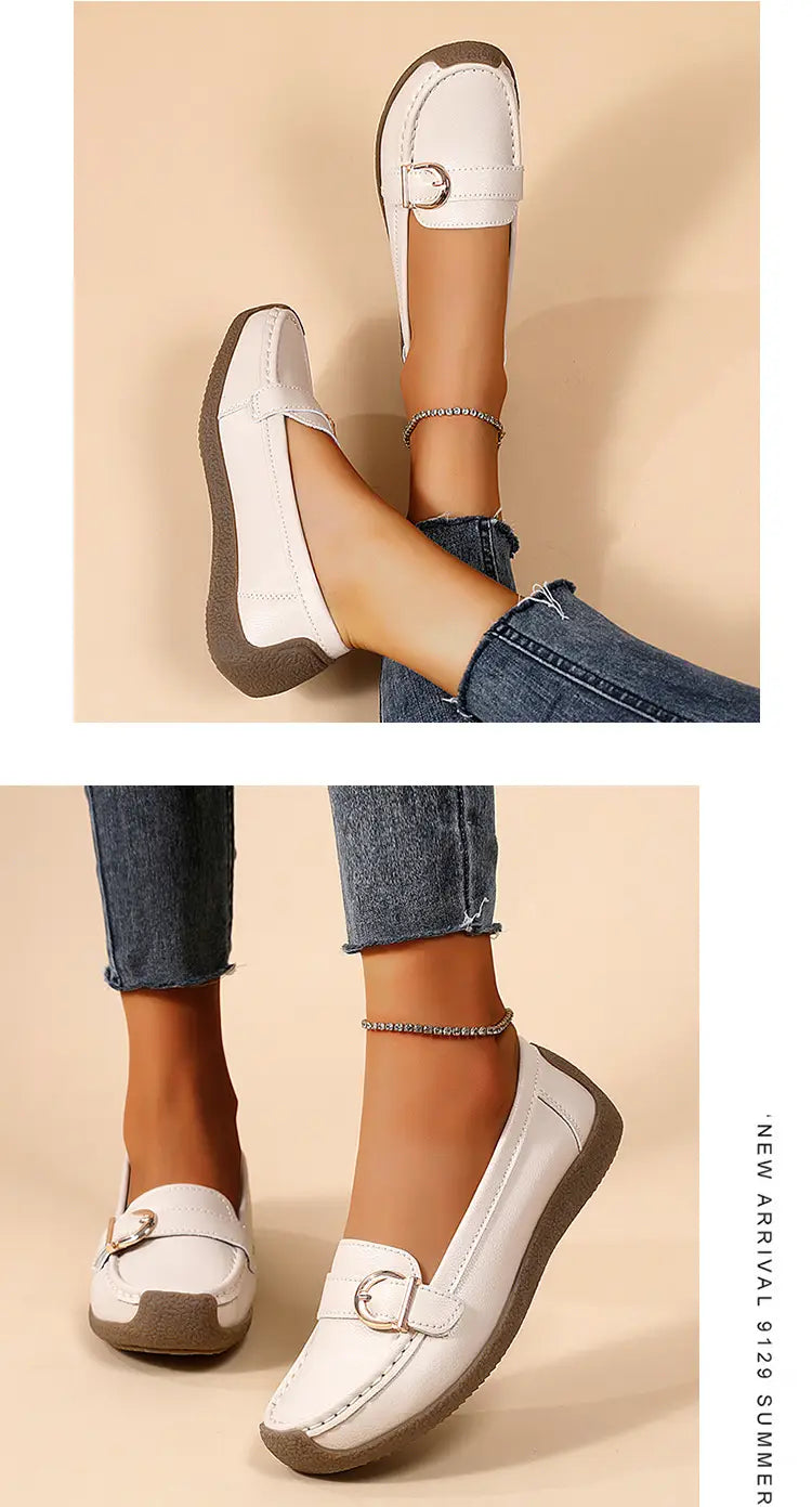 Women’s Soft Flat Loafers with Comfortable Beef Tendon Sole