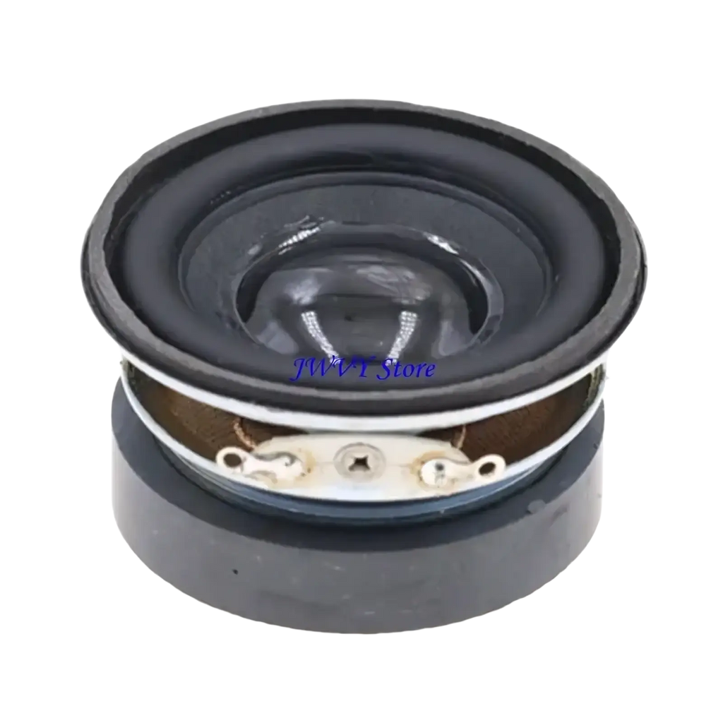 Black 45mm 3w 4 ohm speaker with glossy cone and metallic mounting bracket for home audio diy use