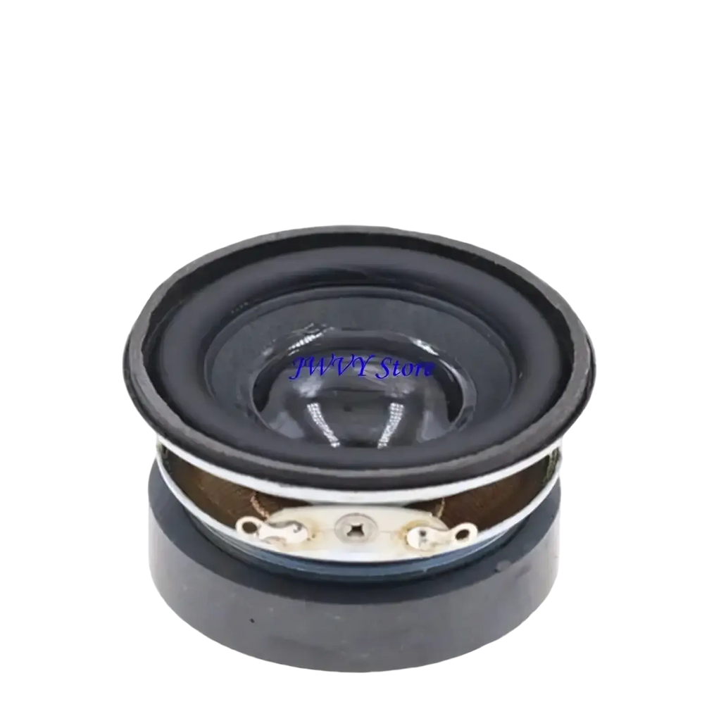 Black circular 45mm 3w 4 ohm speaker with matte finish and metallic components for home audio diy use