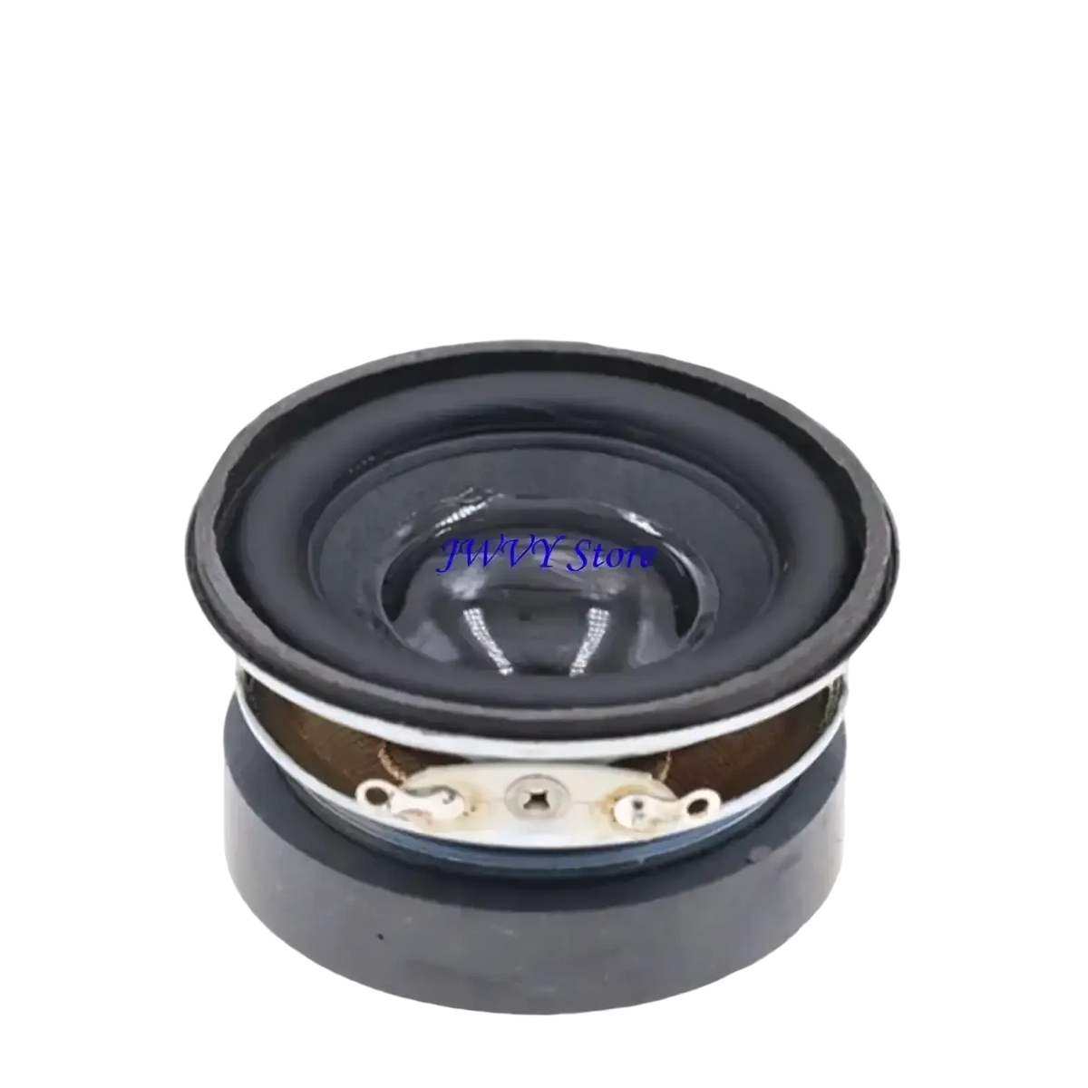 Black circular 45mm 3w 4 ohm speaker with matte finish and metallic components for home audio diy use