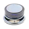 Circular black and silver 45mm 3w 4 ohm speaker driver with metallic cone and wiring terminals for home audio diy