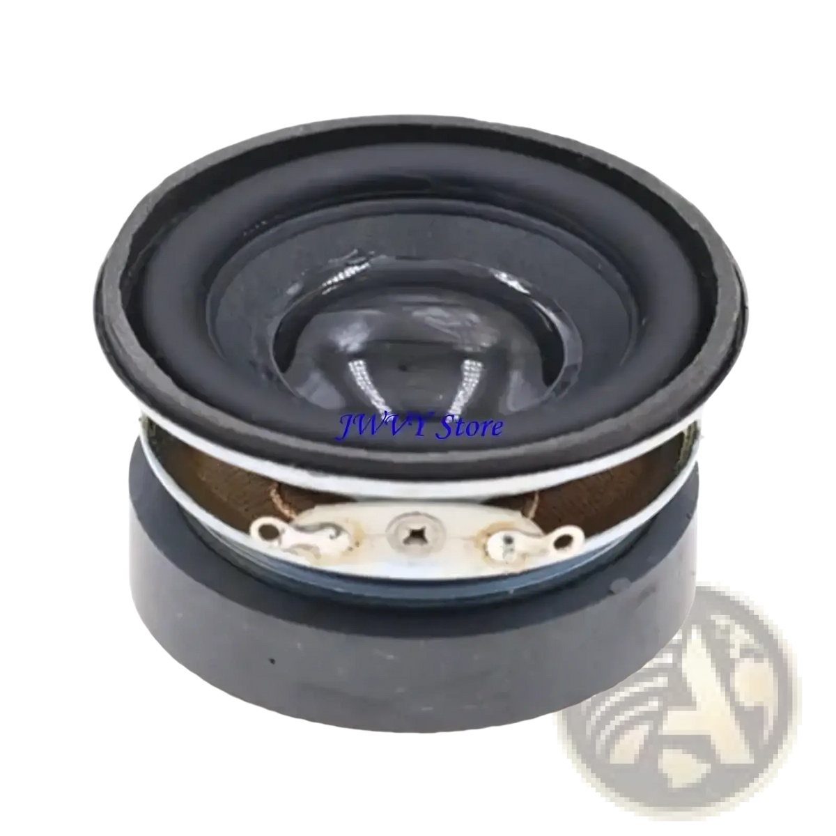 Black 45mm 3w 4 ohm speaker with glossy cone and metallic mounting bracket for home audio diy use