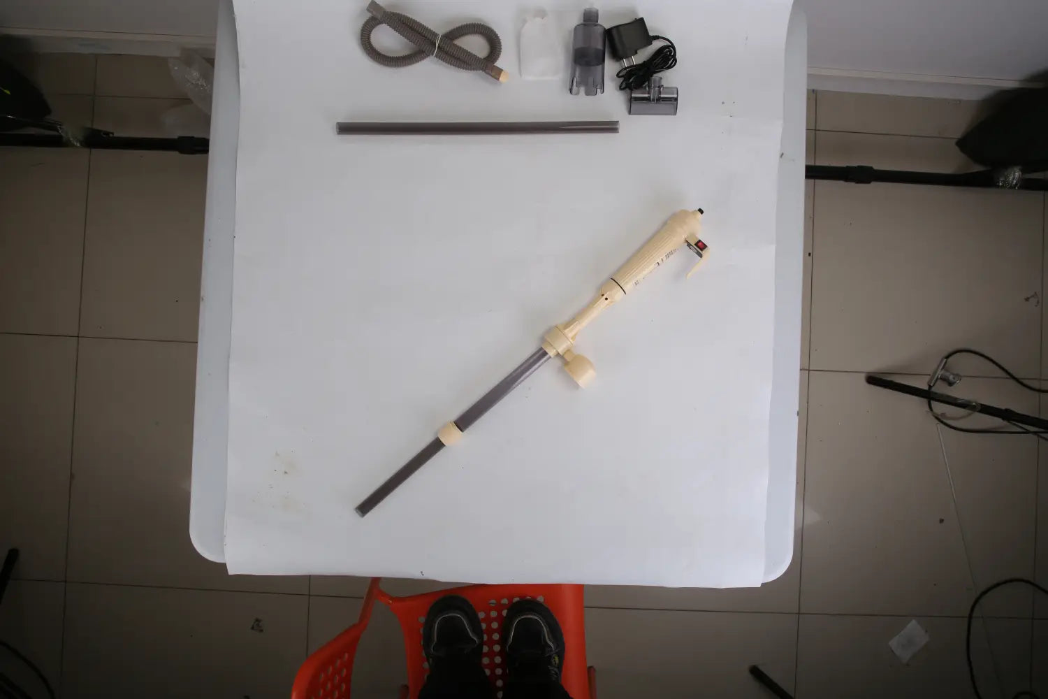 Kit limpiador de grava para acuario eléctrico con adaptador