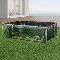470 gallon koi tank canvas fish pond with clear plastic sides black fabric lining and silver metal frame poles