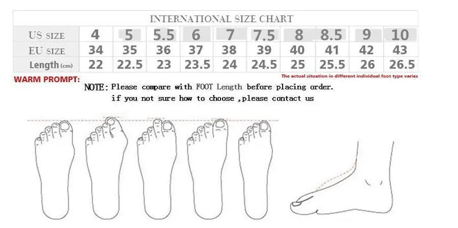 international size chart with foot length measurements and sizing guides for us and eu sizes for floral bohemian platform wedge sandals with ankle ties