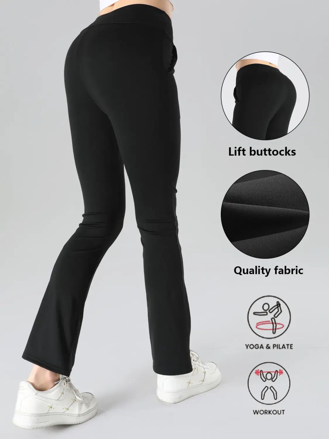 black high waisted sharkskin flare leggings crafted from stretchy quality fabric ideal for workouts and pilates