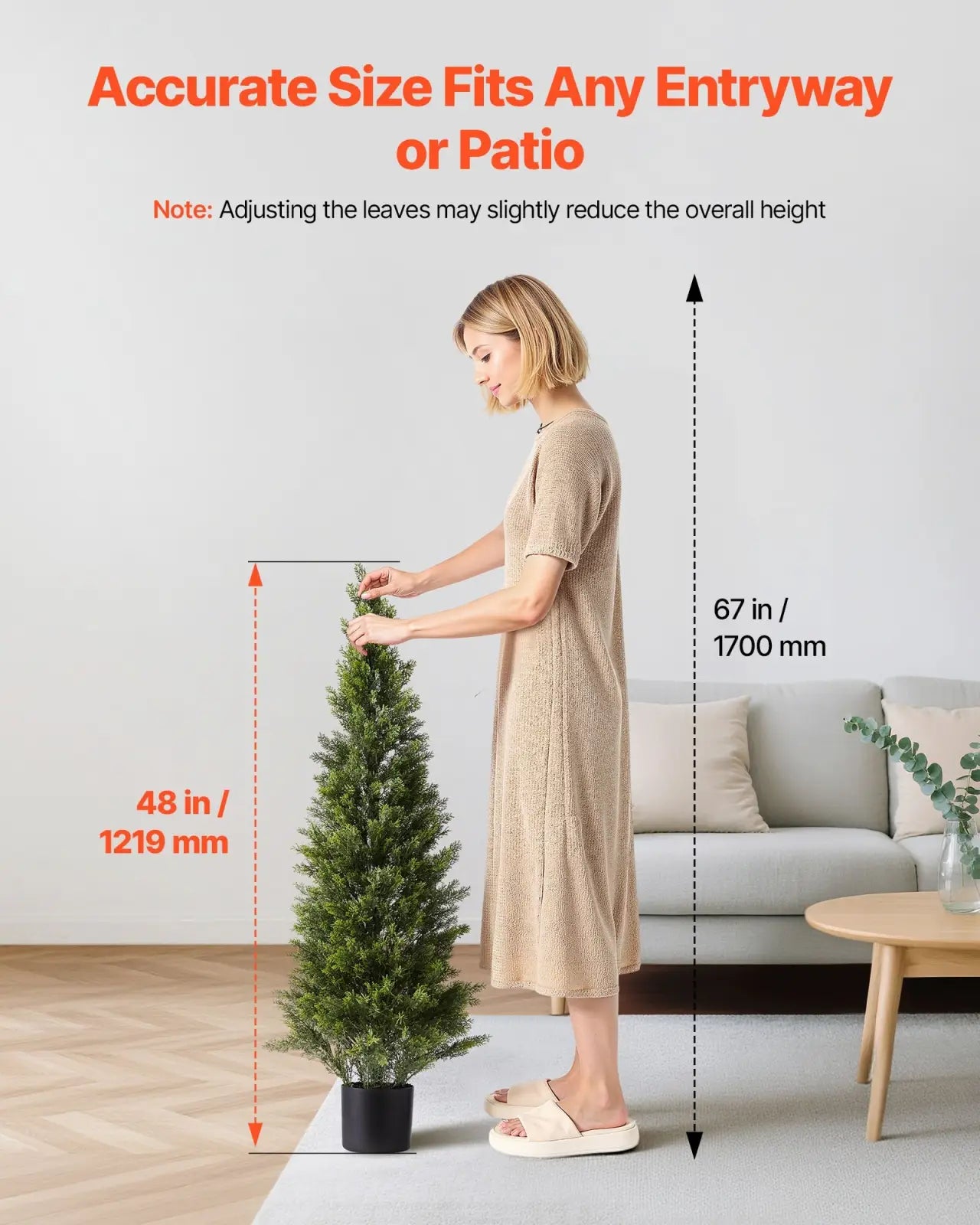 48 inch artificial topiary cedar trees set of 2 with tall, dense green foliage and slender conical shape