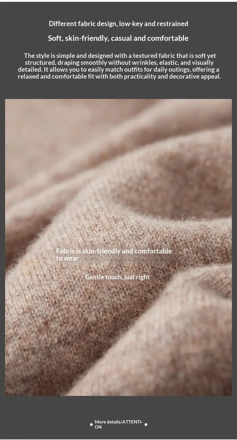 Sudadera con capucha de cachemir para hombre, holgada para el invierno, en tejido de punto beige con textura suave, que cae con suavidad y resulta cómoda contra la piel.