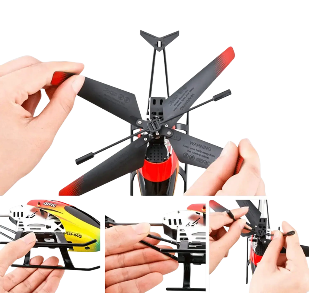 Red and black 4drc m5 remote control rc helicopter with sleek durable design and altitude hold feature