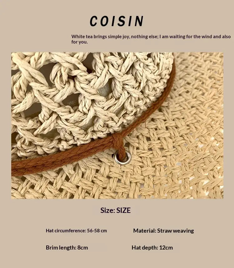 A beige straw woven cowboy hat for men featuring a brown leather band with a metal ring detail.