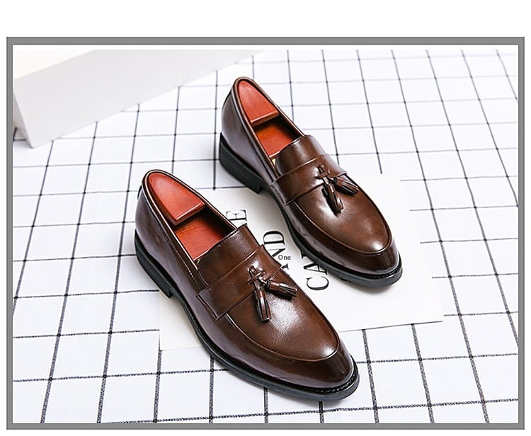 Mocassins en cuir à gland poli pour hommes