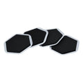 Heavy duty hexagonal furniture moving sliders 4 pack black with white border designed for smooth furniture relocation