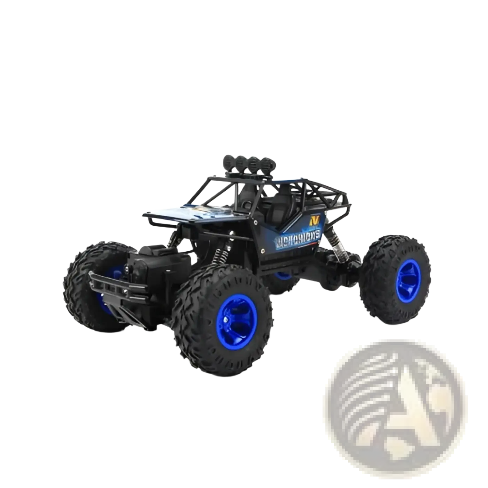 Blue and black 4wd rc off-road high speed crawler truck toy with rugged tires for rock crawling terrain