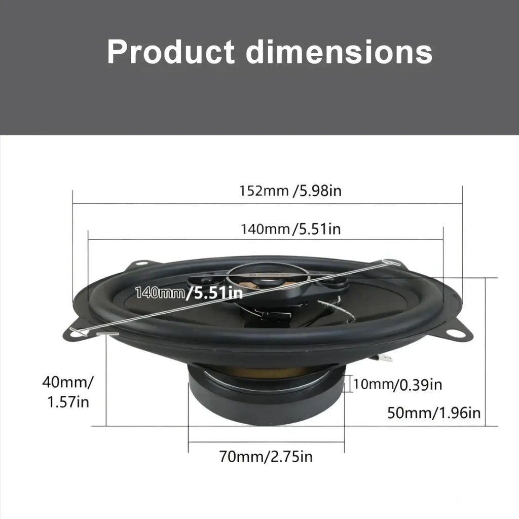 Black 3.5 inch coaxial car speaker with circular design and mounting brackets for 4x6 car speakers 500w coaxial audio