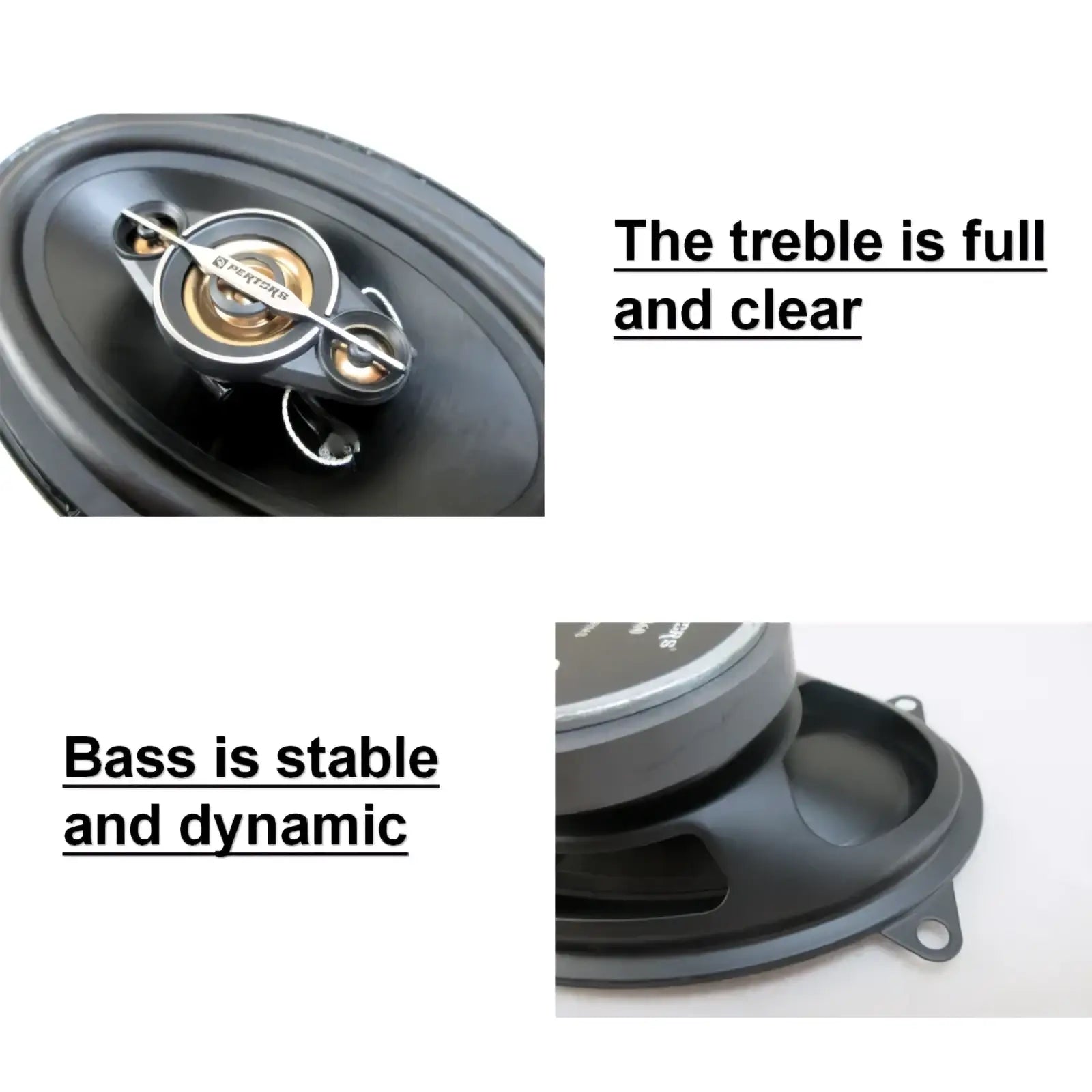Black and silver rentona 4x6 car speakers 500w coaxial audio with metallic tweeter assembly for vehicle sound system
