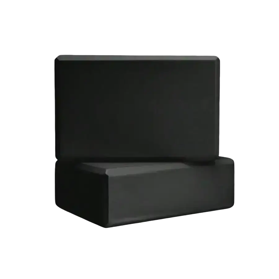 Black rectangular foam eva block with smooth matte finish in non-slip eva blocks and resistance bands set pink