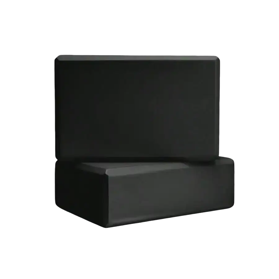 Black rectangular non-slip eva block with smooth matte finish included in 5-level resistance bands set pink