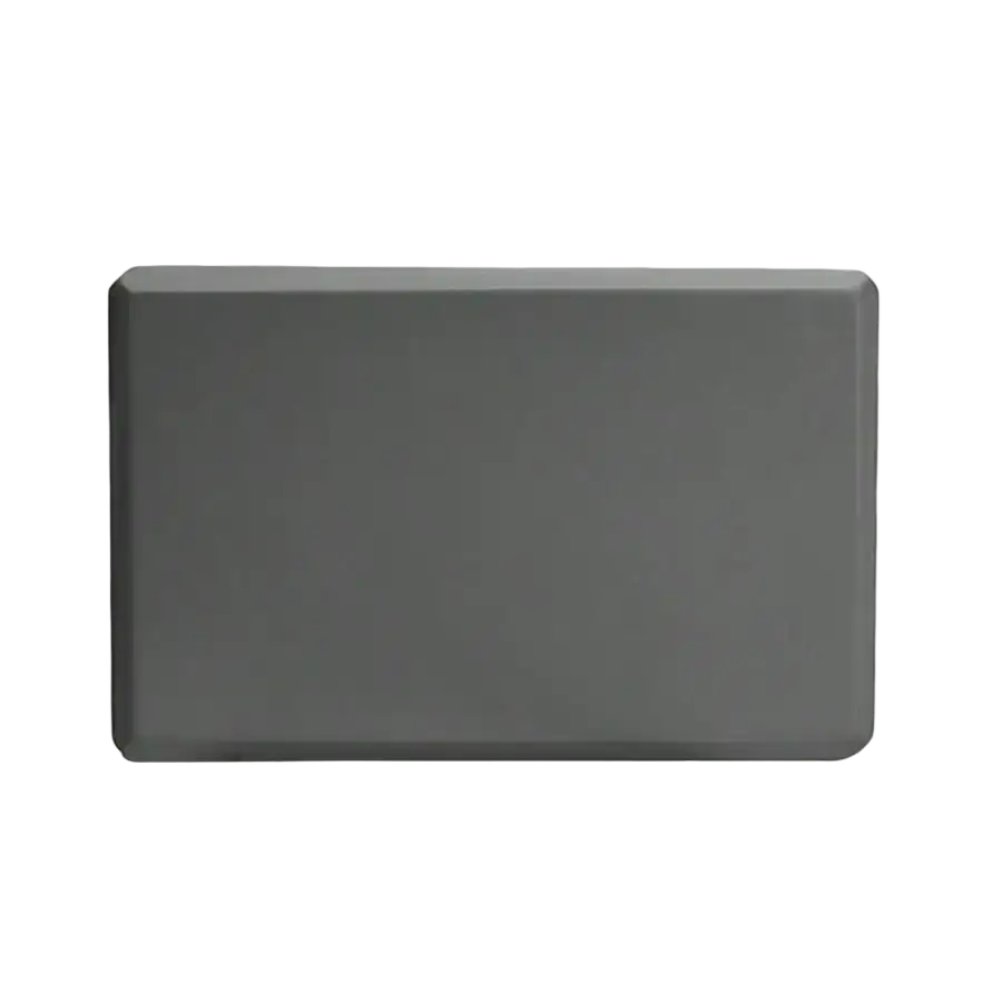 A solid gray non-slip eva block with a smooth matte finish from a 5-level resistance bands set in pink