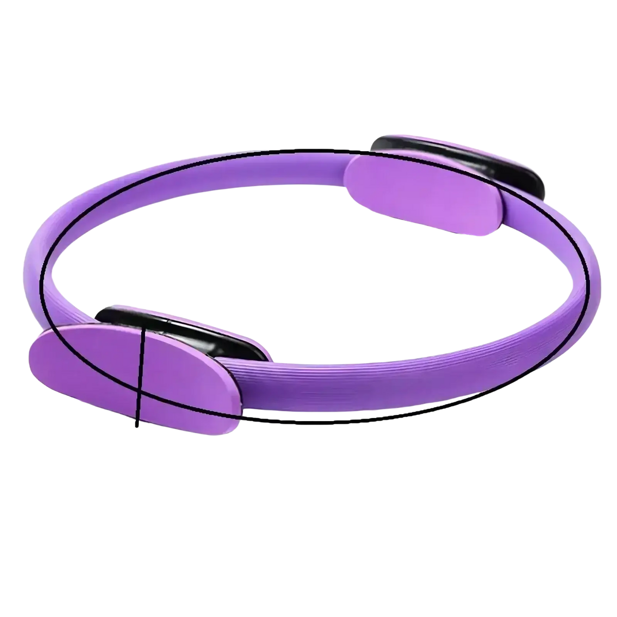 Purple pilates ring with black accents in a 5-piece resistance band set for versatile workout and fitness training