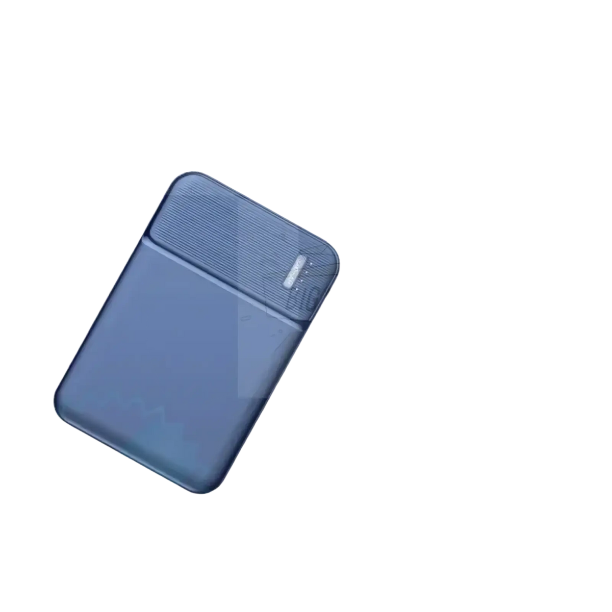 Blue 5000mAh portable power bank with textured surface and subtle branding for mini charger use