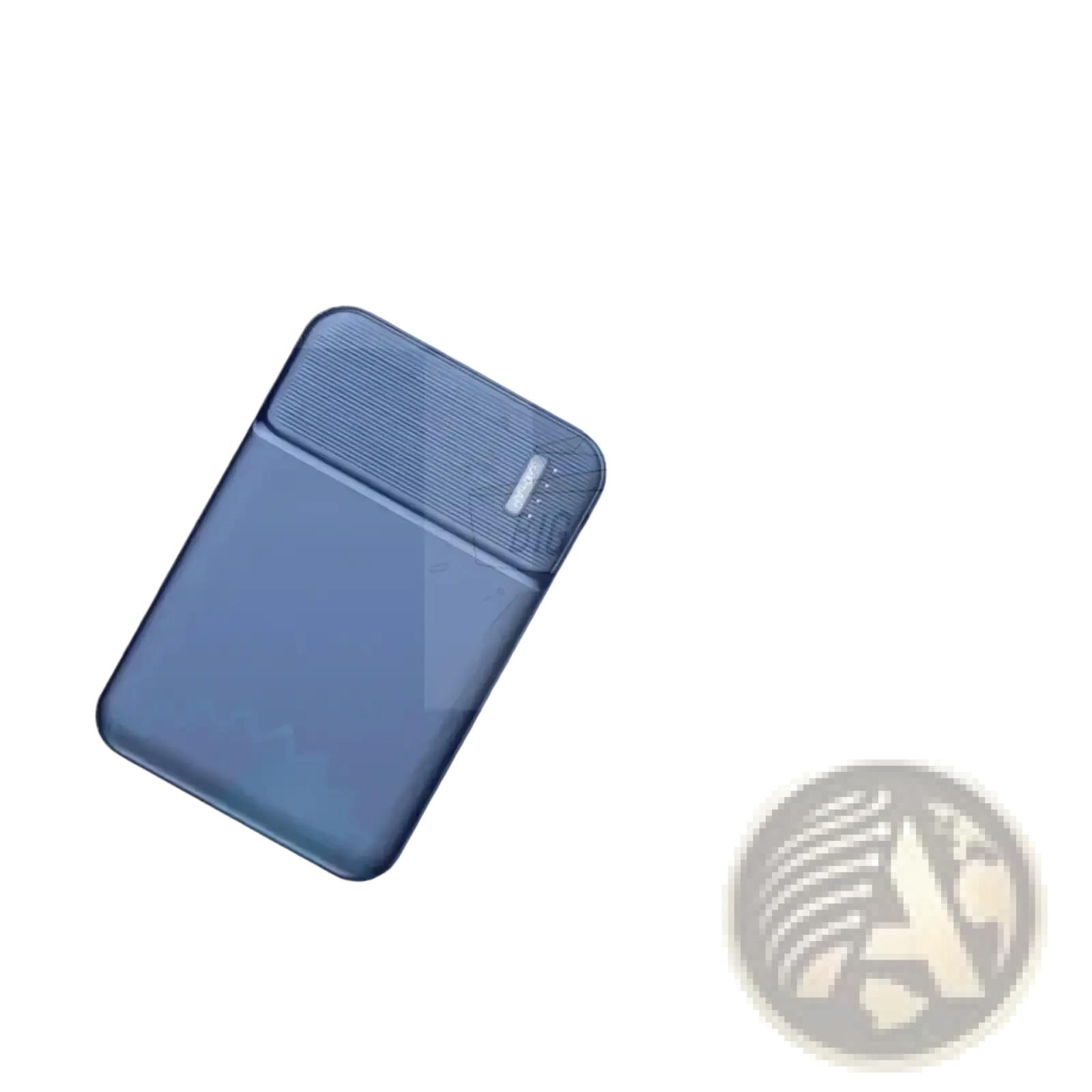 Blue 5000mAh portable power bank with textured surface and subtle branding for mini charger use