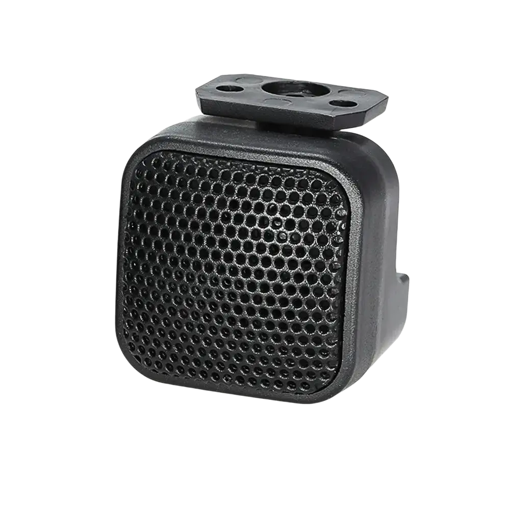 Black plastic 500w car tweeter dome speaker with honeycomb grille and mounting bracket for automotive audio use