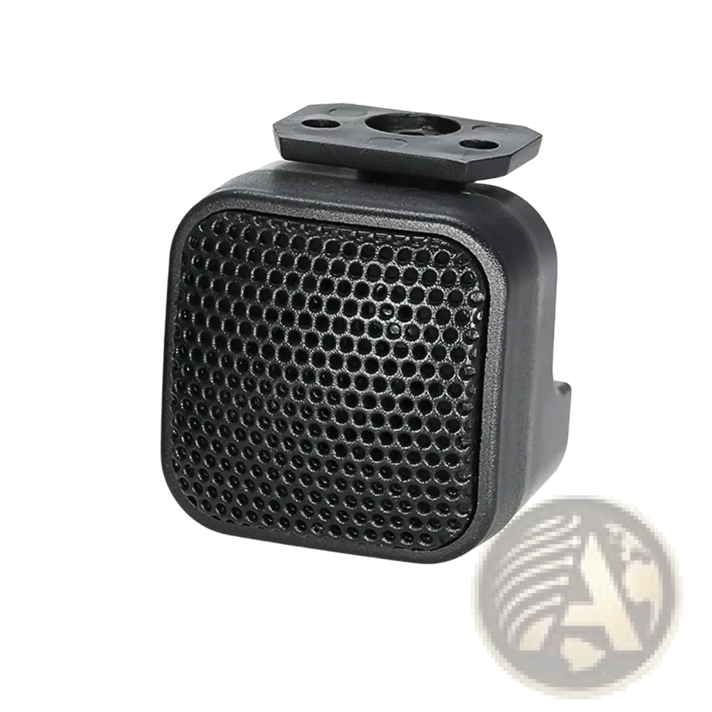 Black plastic 500w car tweeter dome speaker with honeycomb grille and mounting bracket for automotive audio use