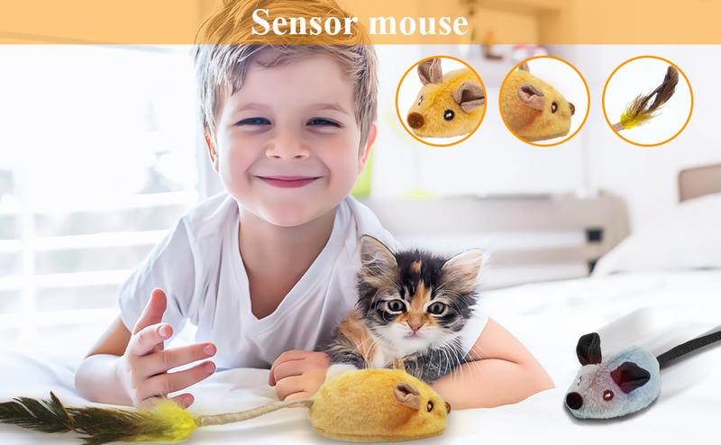 Interactive Cat Toy Mouse with Led and Chirping Sound
